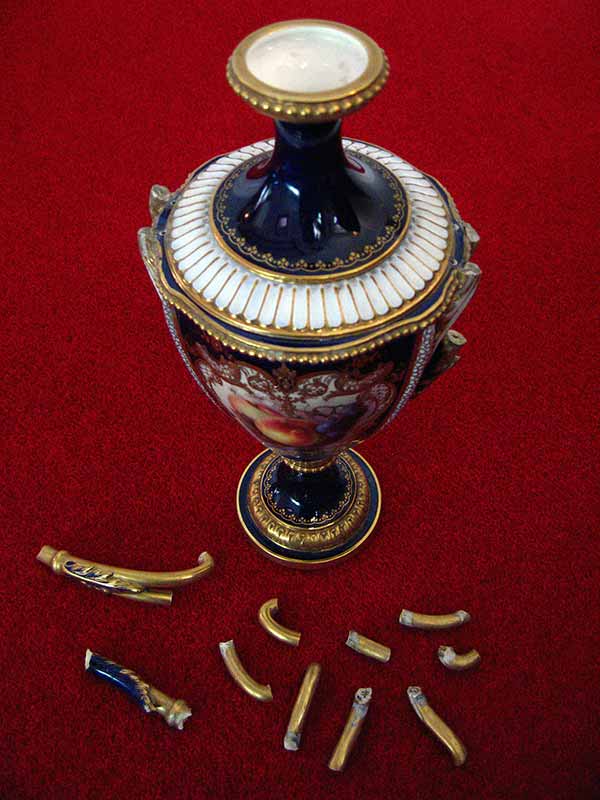 Royal Worcester Vase Restoration - Before Royal Worcester Vase Restoration - Before