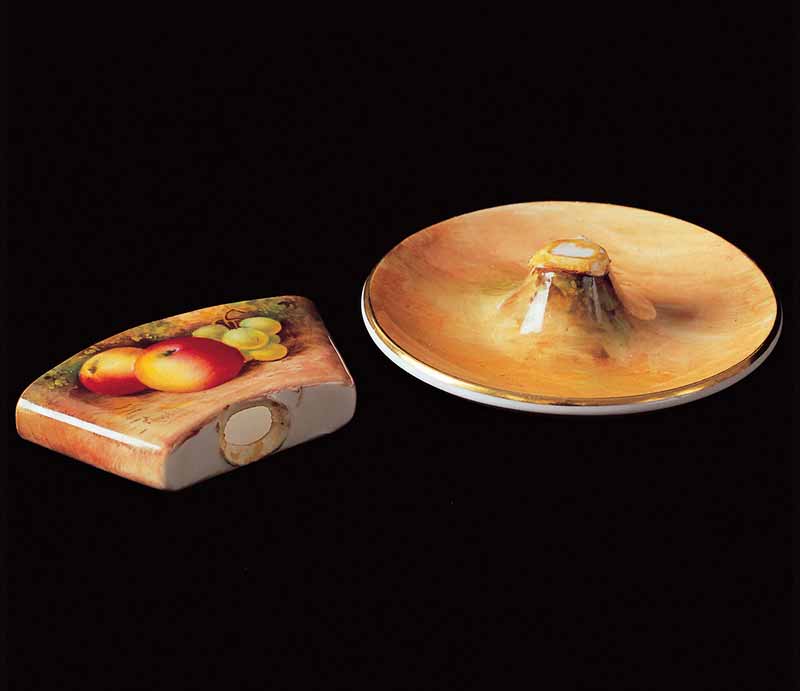 Royal Worcester Card Holder Receptacle detached from base at stem.